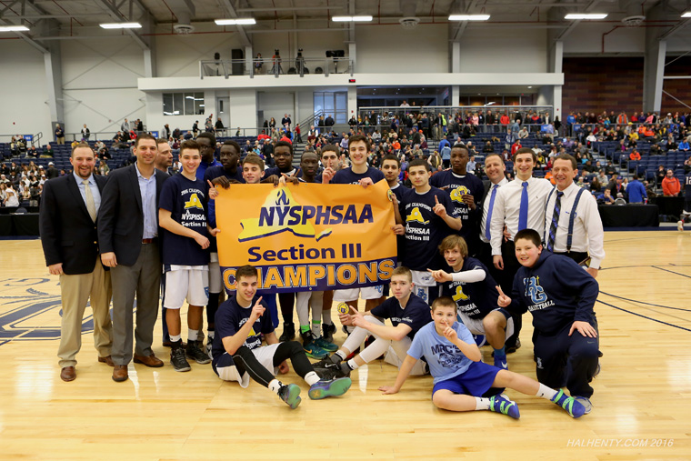 Class B Class A Section III boys basketball championship Grimes 72 SAS 60
