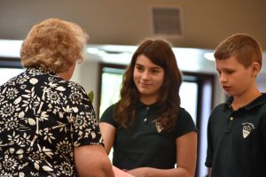 Students and staff at Holy Family School in Fairmount celebrated the golden jubilee of their principal, Sister Christina Marie Luczynski, CSSF, June 3. (Sun photo | Katherine Long)