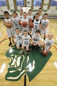 St. Margaret's Panthers pose on the school's refurbished gym floor Nov. 11. (Sun photo | Chuck Wainwright)