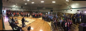 Some 380 teens from seven area parishes participated in Seek and Serve, a special retreat experience held at Bishop Ludden Jr./Sr. High School in Syracuse Nov. 13. (Photo courtesy Julie Hagan)