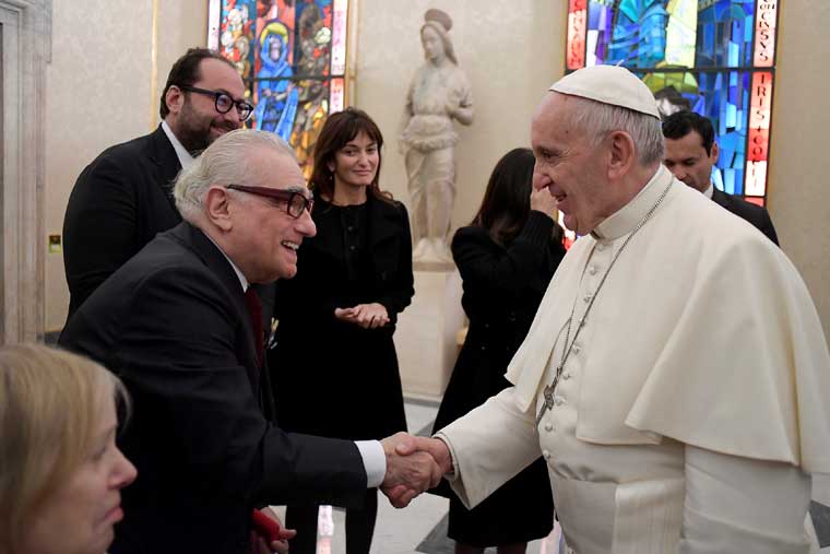 Pope meets movie director Martin Scorsese