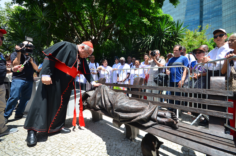 ‘Homeless Jesus’ sculpture finds home outside Rio de Janeiro’s cathedral