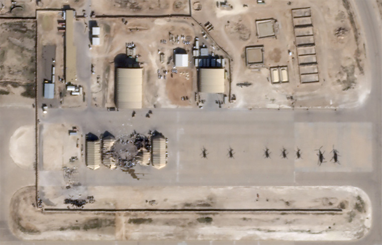 SATELLITE DAMAGED AIRBASE IRAQ AMERICAN TROOPS