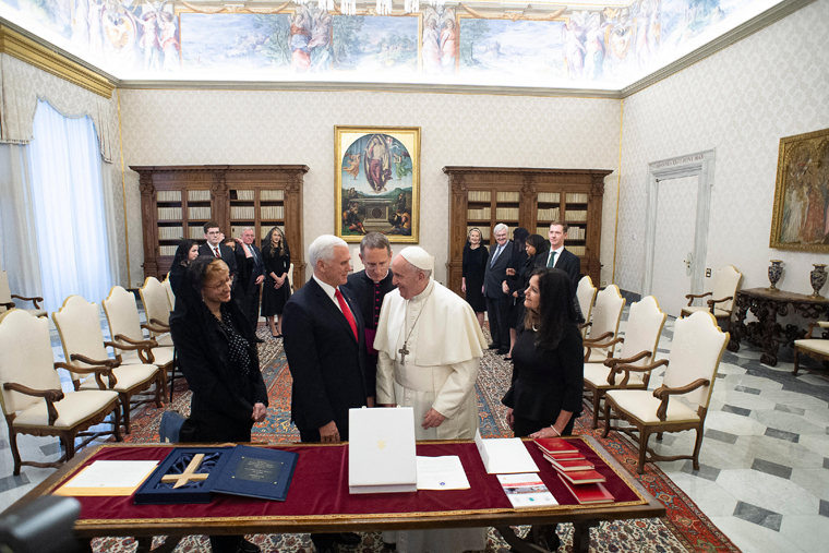 Pope, Pence meet at the Vatican