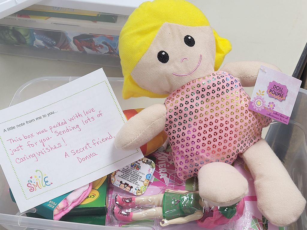 A sample Jared Box prepared by St. Patrick – St. Anthony students.