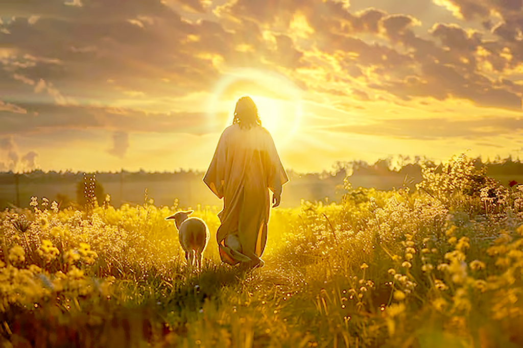jesus-christ-walking-through-meadow-sunset-lamb-following-closely-him_170984-27848