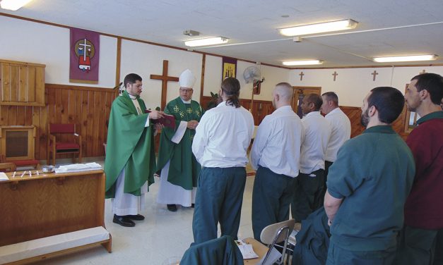 Four men baptized, confirmed during Bishop’s visit to correctional facility